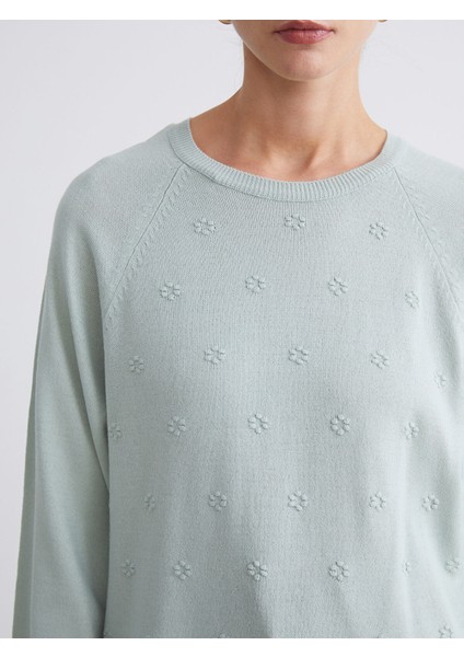 Yeni Sezon Bisiklet Yaka Çiçekli Kadın Triko Kazak fırsatları