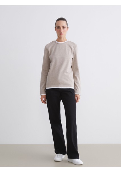 Yeni Sezon Bisiklet Yaka Kadın Sweatshirt fiyatları