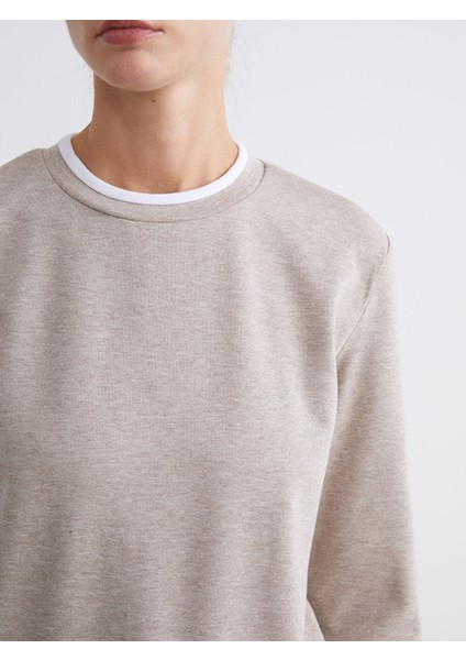 Yeni Sezon Bisiklet Yaka Kadın Sweatshirt modelleri