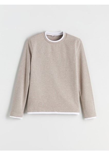 Yeni Sezon Bisiklet Yaka Kadın Sweatshirt indirimleri