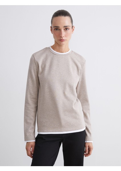 Yeni Sezon Bisiklet Yaka Kadın Sweatshirt