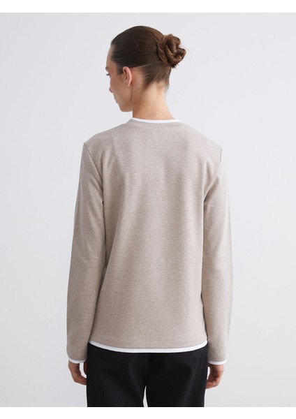 Yeni Sezon Bisiklet Yaka Kadın Sweatshirt fırsatları