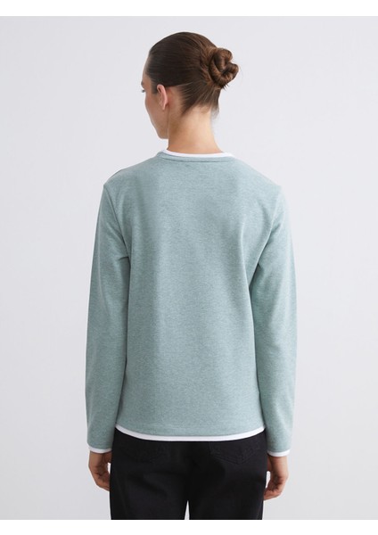 Yeni Sezon Bisiklet Yaka Kadın Sweatshirt fırsatları