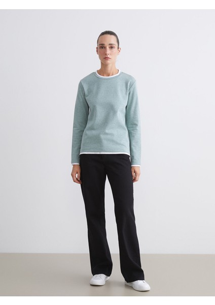 Yeni Sezon Bisiklet Yaka Kadın Sweatshirt fiyatları