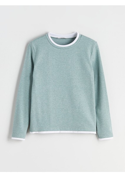 Yeni Sezon Bisiklet Yaka Kadın Sweatshirt indirimleri