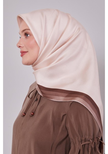 Sütlü Kahve Kenar Bordürlü Twill Ipek Eşarp fiyatları