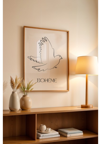 Bohemian Serisi Ahşap Çerçeveli Poster, Tablo No:78
