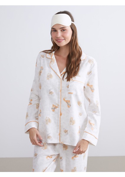 Yeni Sezon Gömlek Yaka Desenli Kadın Pijama Takımı fiyatları