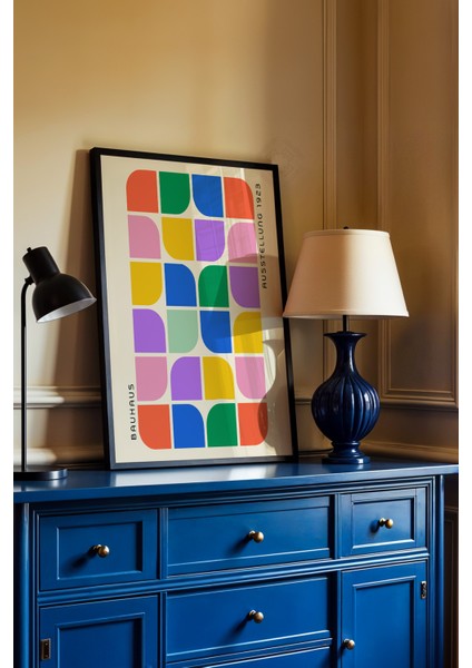 Bauhaus Serisi Siyah Çerçeveli Poster, Tablo No:99 fiyatları