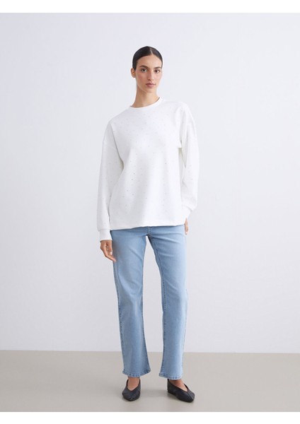 Yeni Sezon Taşlı Oversize Kadın Sweatshirt Tunik fiyatları