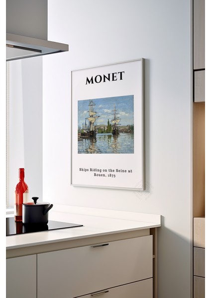 Claude Monet Serisi Beyaz Çerçeveli Poster, Tablo Duvar Dekoru No:24 fiyatları