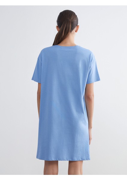 Yeni Sezon Bisiklet Yaka Baskılı Kadın Gecelik indirimleri