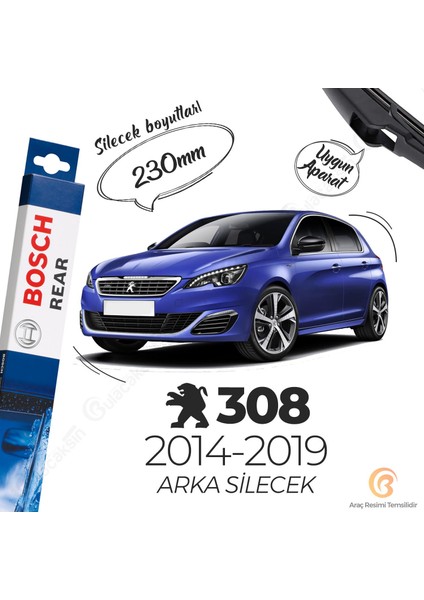 Bosch Rear Arka Silecek Peugeot 308 2014-2019 ile Uyumlu