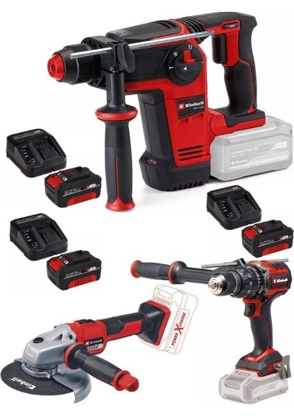 Tp-Hd 18/26 Li Bl Tp-Cd 18/120 Li-I Matkap Axxio 18/150 Avuç Taşlama 3X4.0AH Akülü Kömürsüz Set