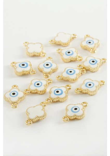 Wizard Çiçek Çift Kulplu Mineli Bileklik ve Kolye Ucu Aparatı 1 Adet-Beyaz fiyatları