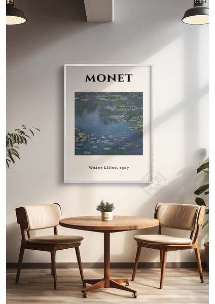 Claude Monet Serisi Beyaz Çerçeveli Poster, Tablo Duvar Dekoru No:13