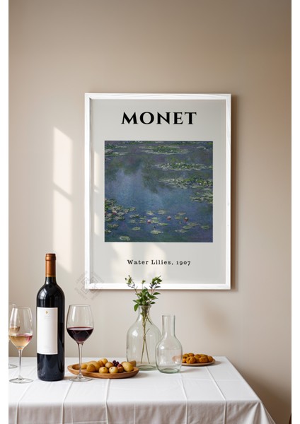 Claude Monet Serisi Beyaz Çerçeveli Poster, Tablo Duvar Dekoru No:13 modelleri
