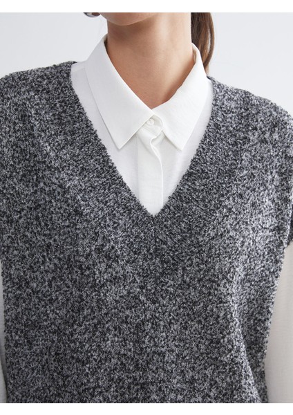 Yeni Sezon V Yaka Kadın Triko Süveter modelleri