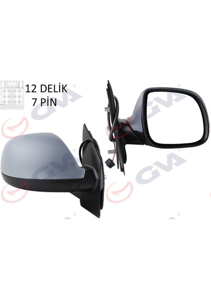 Dış Dikiz Aynası Sağ Transporter T6 Caravelle 10 Elektrikli Isıtmalı Katlanır Astarlı Konveks 7 Fiş VM-6196EBPR