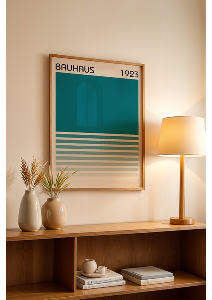 Bauhaus Serisi Ahşap Çerçeveli Poster, Tablo No:19