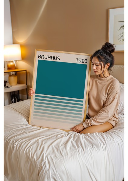 Bauhaus Serisi Ahşap Çerçeveli Poster, Tablo No:19 modelleri