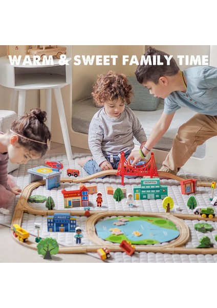 110 Parça Ahşap Tren Seti | Çocuklar Için Eğitici Oyuncak Tren, Manyetik Balık Tutma ve Puzzle Özellikli, 3-8 Yaş modelleri