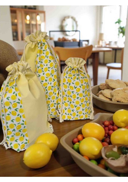 Lemon Garden – 3’lü Çok Amaçlı Kese Seti 🍋