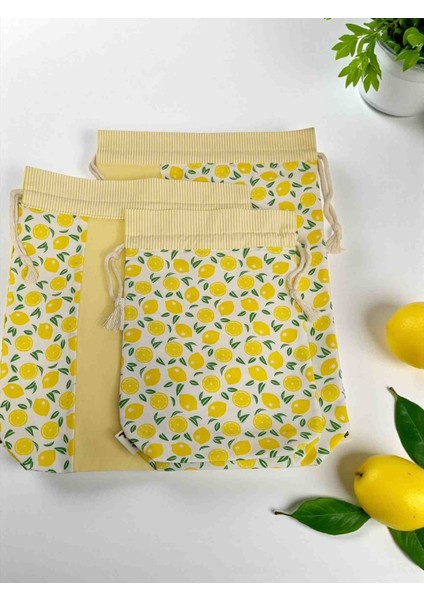 Lemon Garden – 3’lü Çok Amaçlı Kese Seti 🍋 fiyatları