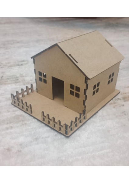3D Eğitici ve Eğlenceli Boyanabilir Çitli Ev Maketi modelleri