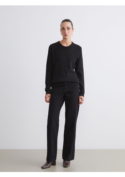 Yeni Sezon Bisiklet Yaka Kendinden Desenli Kadın Triko Kazak fiyatları