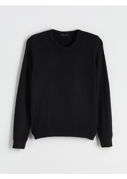 Yeni Sezon Bisiklet Yaka Kendinden Desenli Kadın Triko Kazak indirimleri