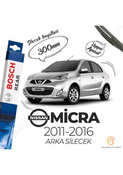 Bosch Rear Arka Silecek Nissan Micra 2011-2016 ile Uyumlu