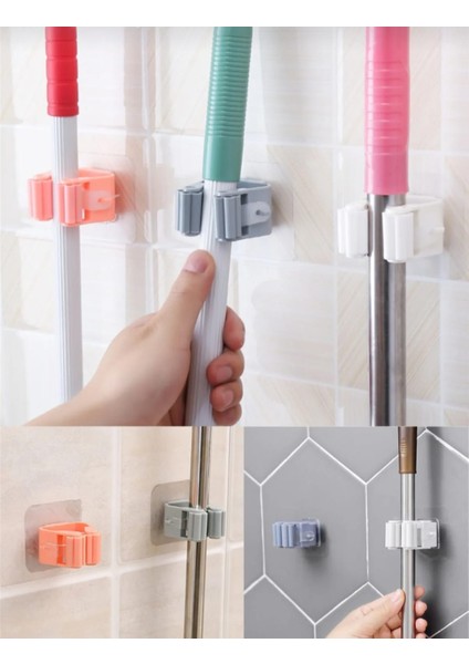 3 Adet Mop Sopası Tutucu Kendinden Yapışkanlı Sopa Tutucu Aparat fırsatları