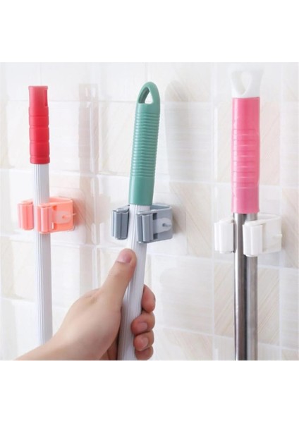 3 Adet Mop Sopası Tutucu Kendinden Yapışkanlı Sopa Tutucu Aparat