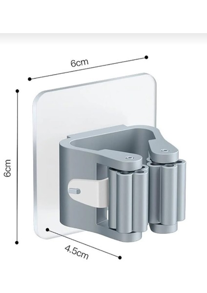 3 Adet Mop Sopası Tutucu Kendinden Yapışkanlı Sopa Tutucu Aparat