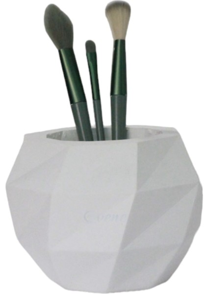 Beyaz Makyaj Düzenleyici, Fırçalık ve Organizer, Şık ve Kullanışlı Tasarım