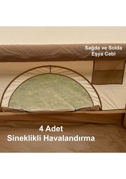 12 Kişilik 4 Mevsim Şişme Kamp Çadırı | 12 M², 420D Oxford Kumaş, Su Geçirmez, 300×400×210 cm fırsatları