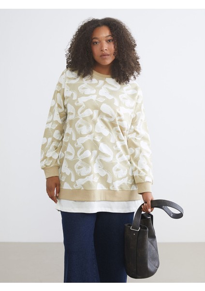 Yeni Sezon Büyük Beden Desenli Oversize Kadın Sweatshirt Tunik fiyatları