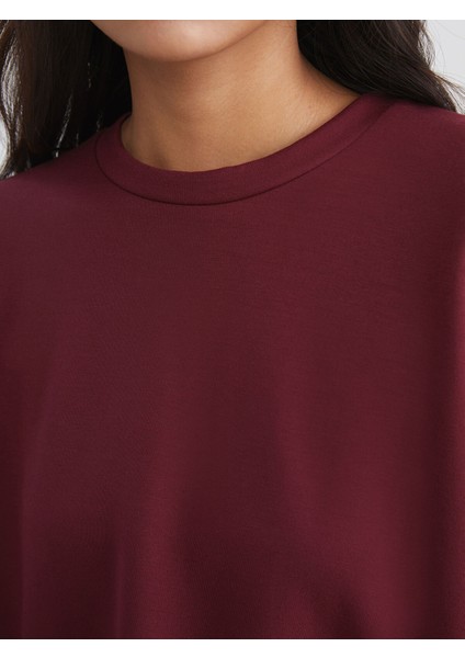 Yeni Sezon Bisiklet Yaka Kadın Sweatshirt fırsatları
