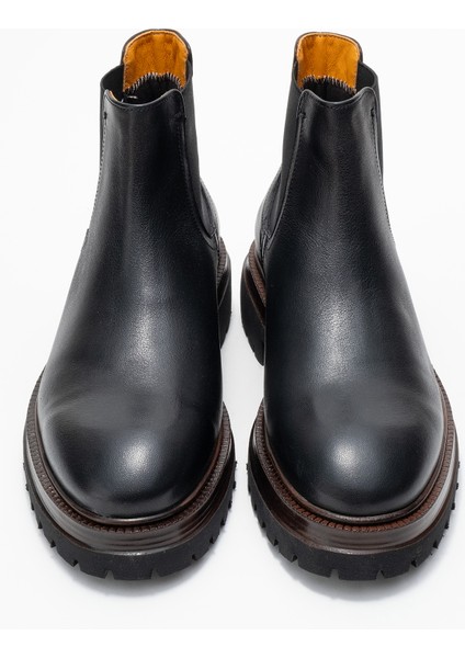 Erkek Casual Chelsea Bot Gerçek Deri Fr 541455 Siyah indirimleri