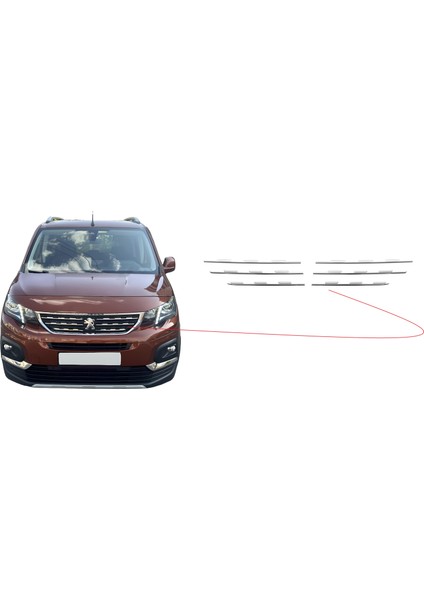 Peugeot Rifter Passenger Van 2019 > Ön Panjur Çıtası (Plaka Üstü) P. Çelik