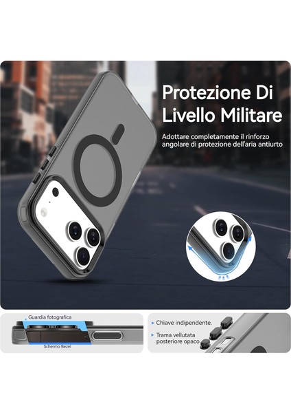 iPhone 17 Pro Kılıf Kamera Çıkıntılı Mat Magsafe Şarj Özellikli Kenarları Renkli Şeffaf Premium Sert Kapak modelleri