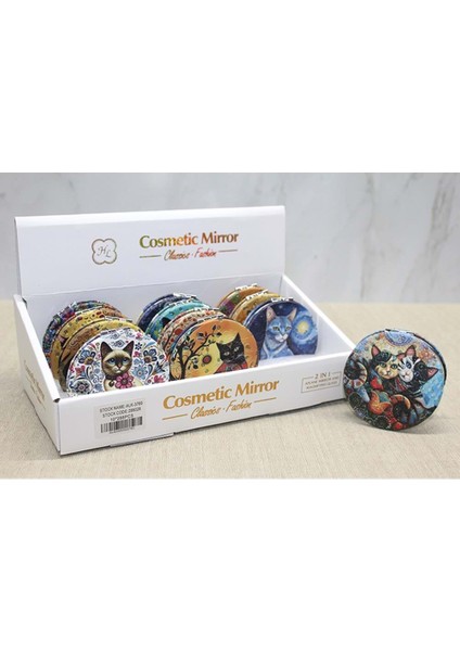 Kedi Taşlı El Aynası Yuvarlak Ince fiyatları