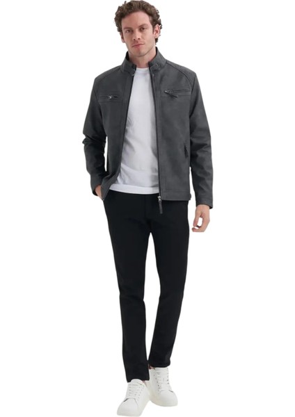 Erkek Pu Deri Mont 10620 Siyah