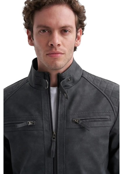 Erkek Pu Deri Mont 10620 Siyah fiyatları