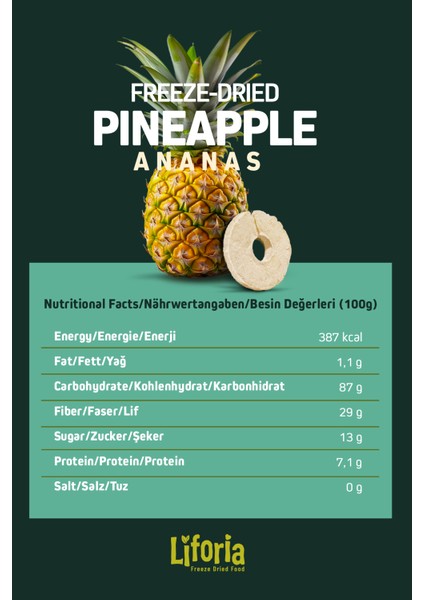 Freeze Dried Ince Dilim Ananas- Dondurularak Kurutulmuş Meyve-Freeze Dry Kuru MEYVE 20GR indirimleri