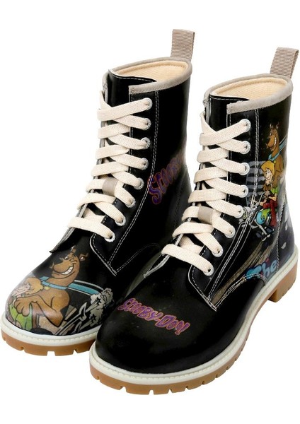 Kadın Vegan Deri Siyah Uzun Bot - Warner Bros Scooby Doo Midnight Mystery Tasarım