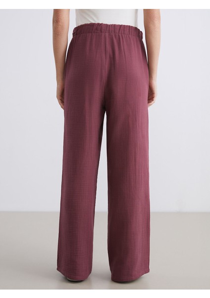 Yeni Sezon Beli Lastikli Dokulu Müslin Kadın Pantolon indirimleri