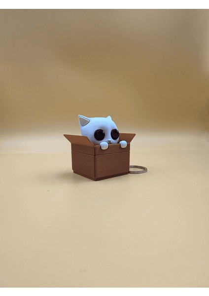 Sevimli Kedi Figürlü Kittybox Anahtarlık / Verslab Print fiyatları