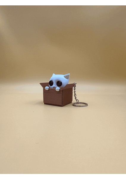 Sevimli Kedi Figürlü Kittybox Anahtarlık / Verslab Print modelleri